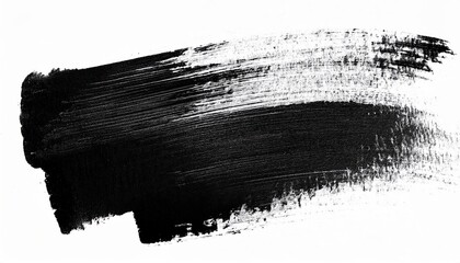 Poster - bold black paint brush stroke on white background with high contrast texture, ideal for minimalist branding, abstract poster, grunge banner, or web design element

