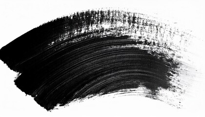 Poster - bold black paint brush stroke on white background with high contrast texture, ideal for minimalist branding, abstract poster, grunge banner, or web design element


