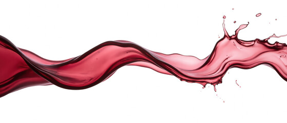 Poster - Vibrant red liquid flows gracefully, creating dynamic shapes and splashes against transparency background, evoking sense of energy and movement