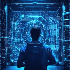 tech expert views futuristic interface