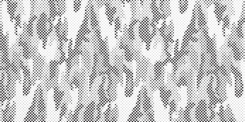 Leinwandbilder - Abstract halftone seamless camouflage pattern. Repeating digital dotted hexagonal camo military texture background. Abstract modern fabric textile ornament. Vector illustration.