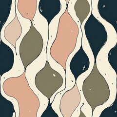 Poster - Abstract Curvy Shapes in Soft Colors for Modern Artistic Background Design