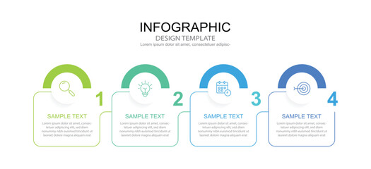 Poster -  Infographic 4 options design elements for your business data. Vector Illustration