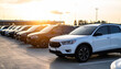 © Rahmat - Back View of Modern New SUV Cars Fleet Parked at Dealership Lot for Auto Sale and Commercial Inventory