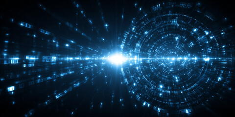 Poster - Abstract futuristic electronic circuit technology background