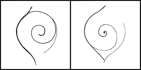Poster - Abstract line art with symmetrical spiral patterns - set for walls or prints