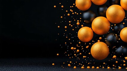 Poster - Golden Eggs in a Dark Space with Light Rays Creating a Magical Atmosphere of Imagination and Wonder