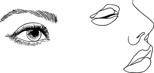 Poster - Abstract line art set featuring minimalist face designs for modern decor and creative projects