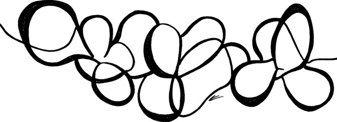 Poster - Symmetrical organic bubble line art for design and decoration