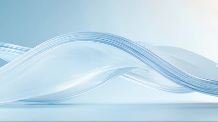 Poster - Abstract Blue Water Wave Design on a Soft Light Blue Gradient Background