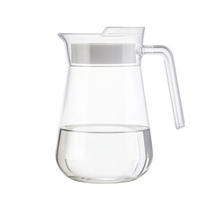 Poster - Clear glass pitcher with water, modern design, kitchenware, elegant, minimalist style, suitable for serving beverages