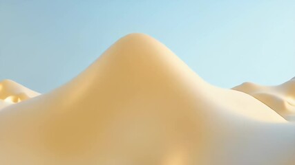 Poster - Abstract Beige Terrain Waves with Light Blue Sky Background Rendered Smoothly