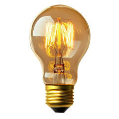 Poster - vintage light bulb with warm glow, showcasing intricate filament design and classic shape, perfect for adding nostalgic touch to any space