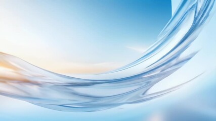 Poster - Abstract Blue Wavy Lines Design with Light Background Gradient Modern Texture
