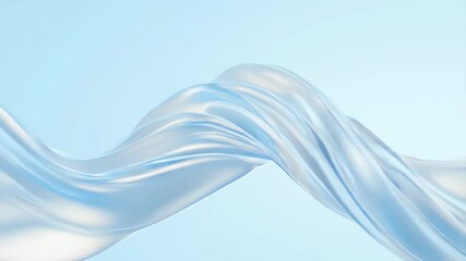 Poster - Abstract Wavy Silk Fabric with Gradient Light Blue Background Texture Design