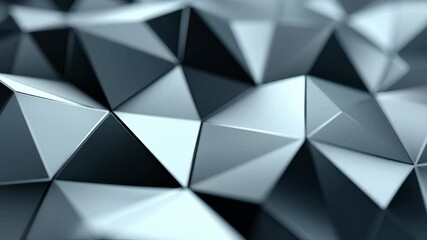 Poster - Abstract geometric pattern with shiny metallic triangle shapes creating modern metallic texture