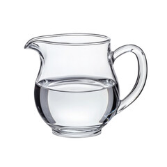Poster - Clear glass pitcher with water, perfect for serving beverages. Ideal for dining or kitchen use, showcasing simple and elegant design