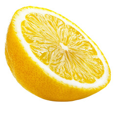 Poster - Fresh lemon slice with vibrant yellow color and textured surface, perfect for culinary use or decoration