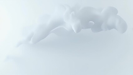 Poster - Abstract White Cloud Shape on Soft Background Smooth Clean Design Art