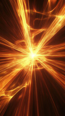Wall Mural - Dynamic golden lightning bolt and energy streaks emitting from a bright central point with glowing sparks and fiery trails in a vibrant abstract background