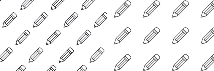 Poster - Background pattern of hand-drawn pencils on a white surface ideal for artistic or educational projects