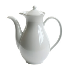 Poster - Elegant white porcelain teapot with smooth finish and classic design, perfect for serving tea in style