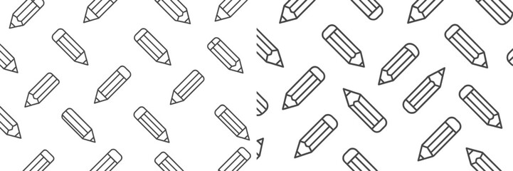 Aufkleber - Repeating pencil pattern on a white background showcasing simple and minimalistic design elements for creative projects