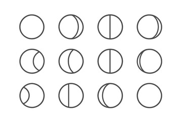 Aufkleber - Patterns of circles showcasing phases and variations in shapes during a design study session