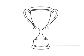 Poster - Outline of a trophy symbolizing achievement and success in competitions and awards events