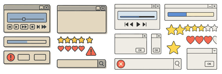 Poster - User interface elements collection for digital applications and websites showcasing interactive features