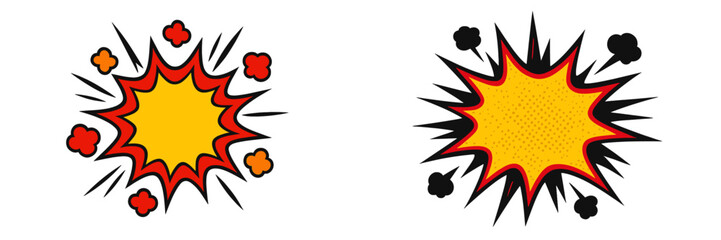 Poster - Bright cartoon explosion graphic with dynamic lines and bursts of color representing energy and excitement