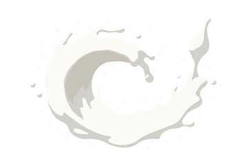 Poster - Swirling splash of white liquid creating an artistic wave in mid-air during a creative project