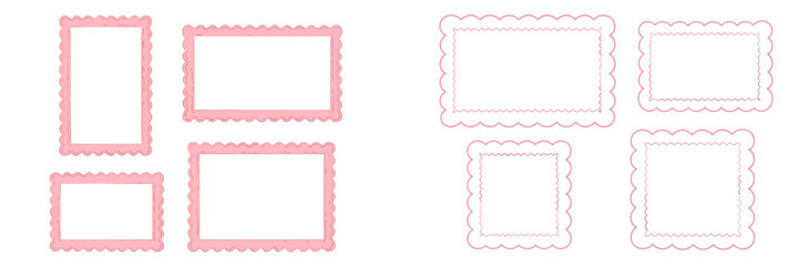 Aufkleber - Decorative pink frames in various shapes and sizes for creative projects and design purposes