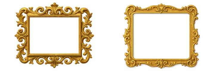 Poster - Ornate golden frames showcasing intricate designs for decorative and artistic purposes in various settings