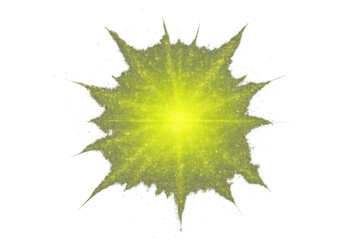Poster - Vibrant yellow luminescent rays spreading radially, glowing against transparent backdrop for digital design enhancement