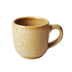 Aufkleber - rustic ceramic mug with speckled finish, perfect for coffee or tea. Its earthy tones and simple design evoke cozy, warm atmosphere