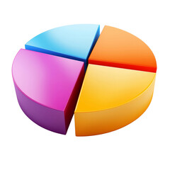 Aufkleber - Colorful pie chart with four segments representing data visualization