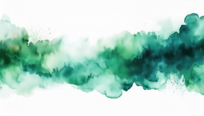 Poster - vibrant emerald green watercolor wave background with soft ink texture and gradient blending for web design, branding, poster, banner or packaging layout

