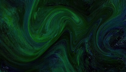 Aufkleber - dark green abstract swirl texture with fluid vortex patterns and fine line detailing for digital background, web design, album cover, or print art use

