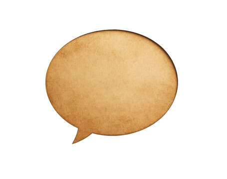 Aged, circular speech bubble
