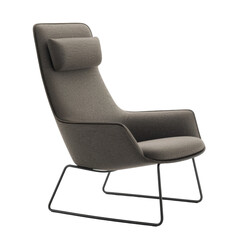 Poster - Modern lounge chair with sleek design and comfortable headrest, perfect for relaxation in contemporary spaces. Ideal for living rooms or reading nooks