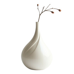 Poster - Elegant white vase with minimalist design and delicate branches