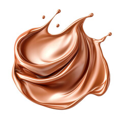 Aufkleber - Smooth copper liquid splash with glossy texture and dynamic flow, creating artistic and vibrant visual effect. Perfect for backgrounds or design elements