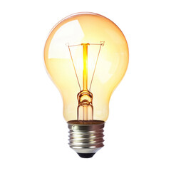 Poster - vintage light bulb with warm amber glow, showcasing its filament design. This decorative bulb adds cozy ambiance to any space, perfect for home or office lighting