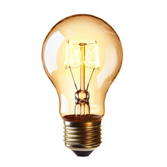 Poster - vintage light bulb with warm glow, showcasing its filament design and classic shape, perfect for adding nostalgic touch to any space