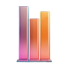 Aufkleber - Modern 3D bar graph with vibrant colors representing data growth and analysis. bars are arranged in ascending order, showcasing dynamic visual for presentations