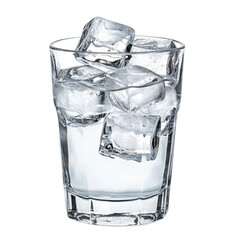 Aufkleber - glass filled with clear water and ice cubes, creating refreshing look. ice adds cool touch, perfect for hot day or cocktail