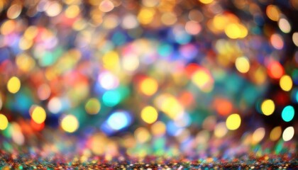 Poster - radiant multicolored bokeh with glittery shimmer, perfect for web design, print media, and new year branding