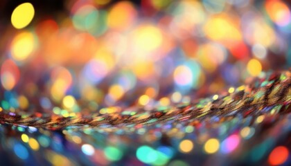 Poster - radiant multicolored bokeh with glittery shimmer, perfect for web design, print media, and new year branding