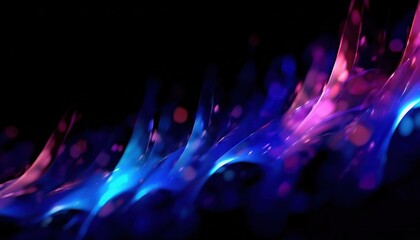 Aufkleber - vibrant neon bokeh with purple and blue streaks, ideal for web design, print media, and branding ambiance